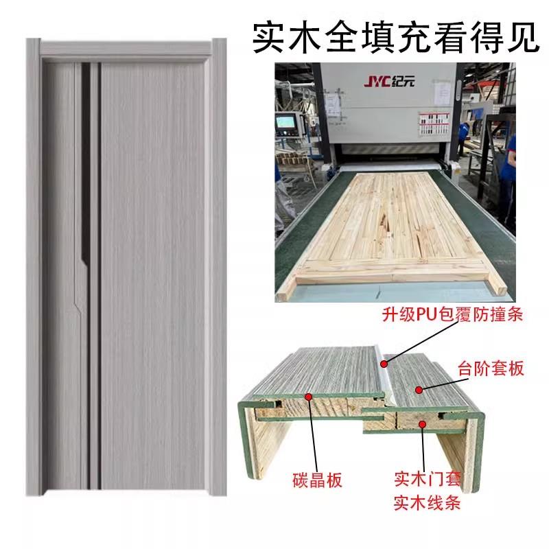 卧室门套装门生态实木复合门房间门室内门免漆门家用隔音木门房门