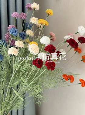高颜值仿真9头小绣球春游拍照摄影道具家居客厅装饰花绢花