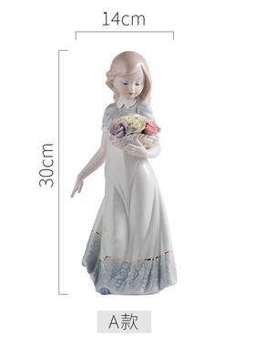 正品欧式家居装饰品摆件酒柜饰摆客设现代房间西洋女陶品瓷厅工艺