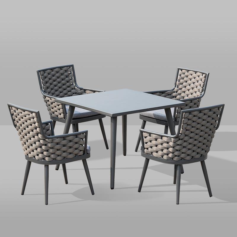 现代简约网红桌子花园露天庭院户外藤编桌椅阳台客厅休闲藤靠椅子