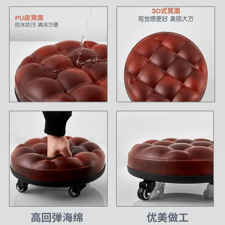 家用小轮圆凳凳学步创意矮擦美滑轮简约地缝带板凳凳子登沙发小板