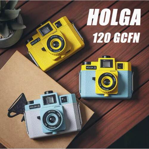 新款HOLGA 120GCFN复古120相机玻璃镜头内置四色闪光66 645幅面