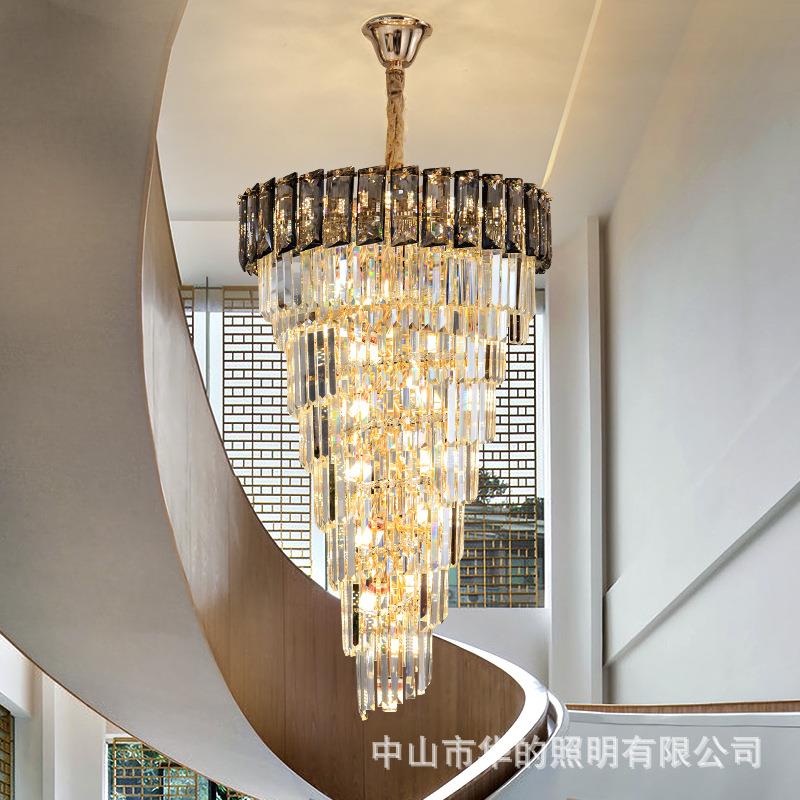北欧高端水晶吊灯别墅复式楼客厅酒店大堂宴会厅豪华水晶吊灯
