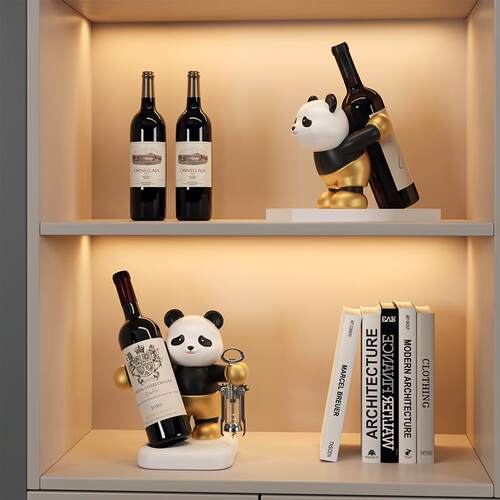 轻奢柜酒装饰品酒摆件创意熊猫酒架bj874-厅玄客关电视柜软装工艺