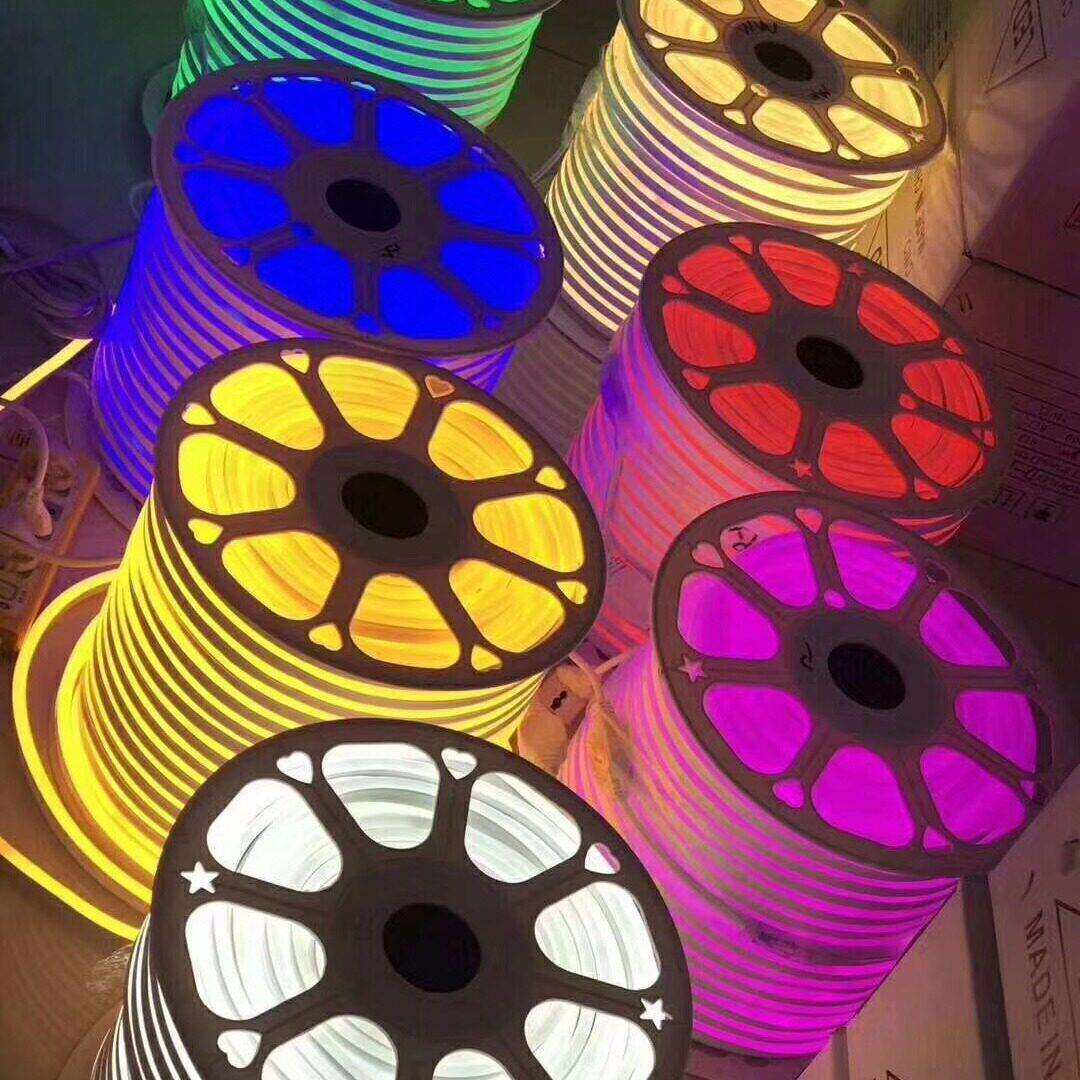 性广告半圆造型防水软灯带灯条扁圆形L霓ED柔虹七彩变色户外灯202
