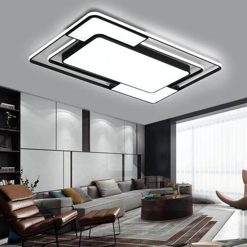 led客厅灯新款吸顶灯长方形大灯大气2023年北欧现代简约灯具套餐
