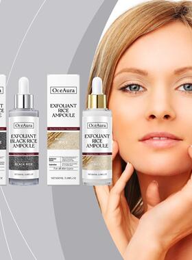 OceAura Rice Exfoliating Liquid Series softens the skin, cle