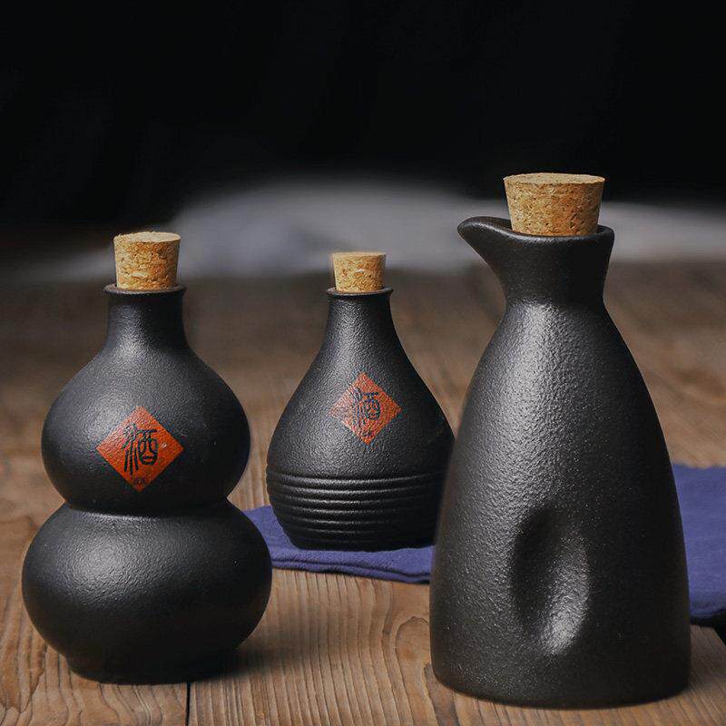 陶瓷日式彷古风清酒小酒壶随身空酒瓶子白酒杯黄酒酒坛分酒器家用