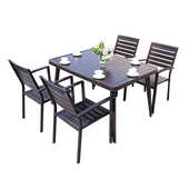 庭院桌椅花园别墅全椅铝合金户外餐桌阳台工程室外桌椅露天商业街