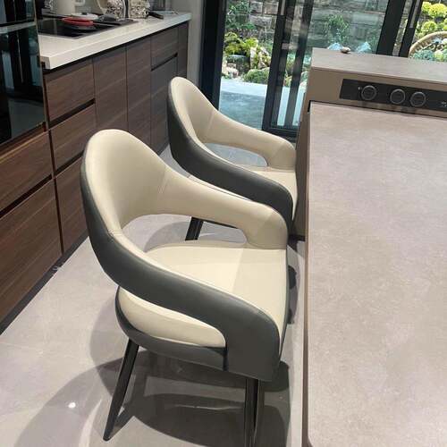异形舒适意式餐厅休闲洽谈椅酒店轻奢餐椅家用餐桌椅子镂空皮质