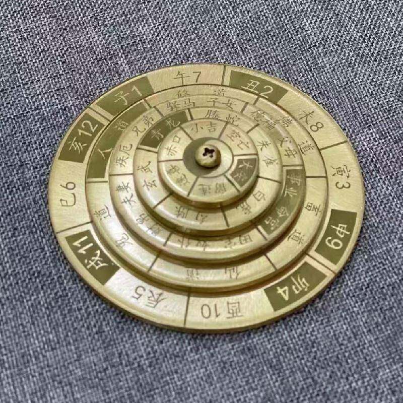 纯铜六壬盘风水法器预测工具风水师用品