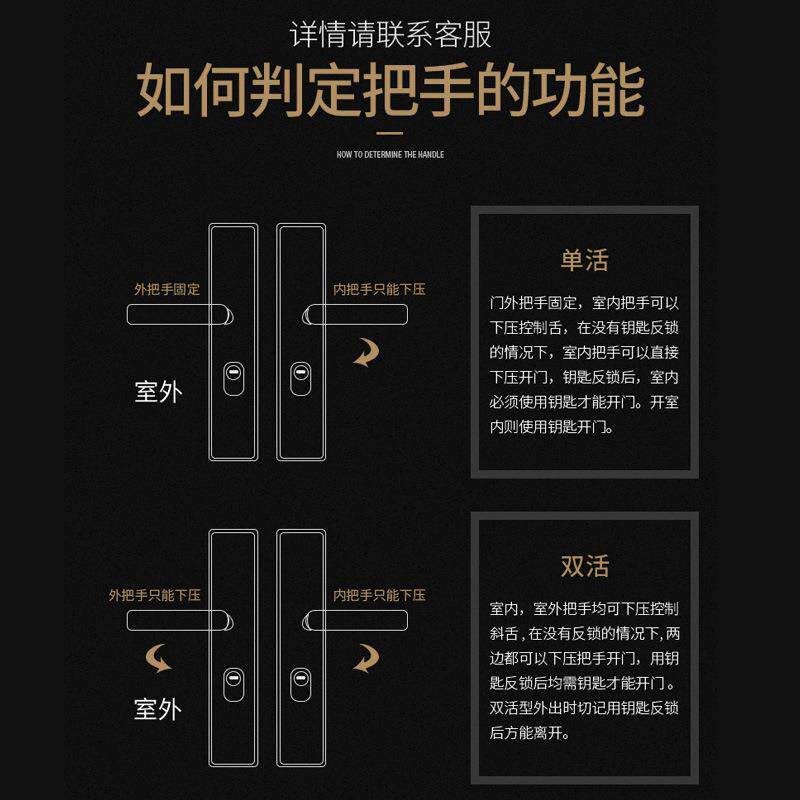 防盗门锁家用通用型门把手老式大门锁手柄面板入户门锁机械锁外壳
