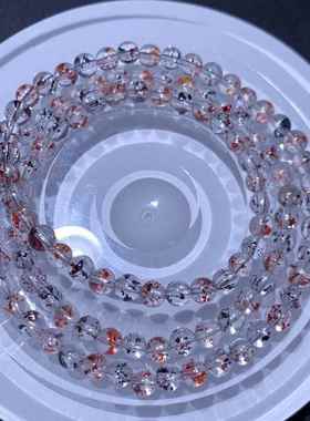 天然毒液红黑云母超七手链金草莓晶手串时尚潮流珠链珠串规 5.3mm