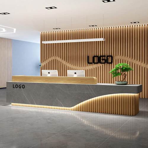 简约现代公司前台接待台酒店前台桌吧台收银台网红潮店柜台
