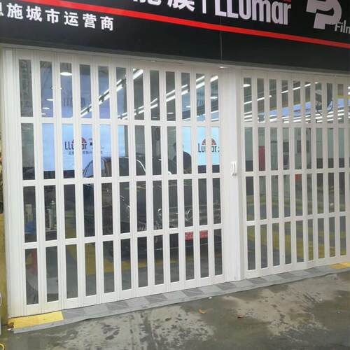 洗车店折叠门PVC拉门汽车美容间防尘铝合金隔断伸缩简易防水帘