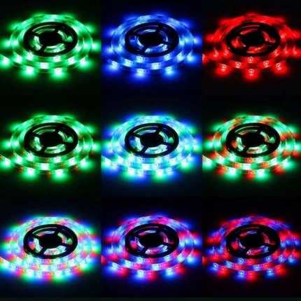 led灯带5050RGB灯带套装 12V30灯60灯防水七彩变色软灯条工程亮化