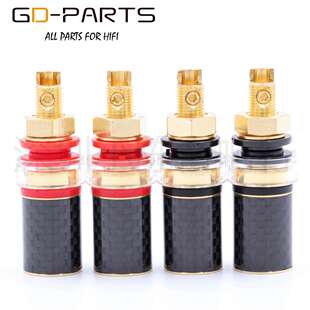 Viborg维堡纯紫铜喇叭接线柱 胆机音箱香蕉座 碳纤维音频接线端子