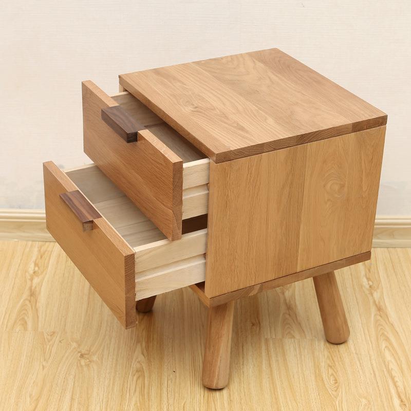 直销北欧橡木实木床头柜北美进口白橡木简约床头柜储物柜