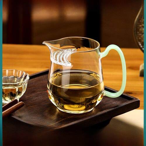 禾器月牙公道杯丰然茶海茶水分离泡茶公杯大号耐热玻璃分茶器和器