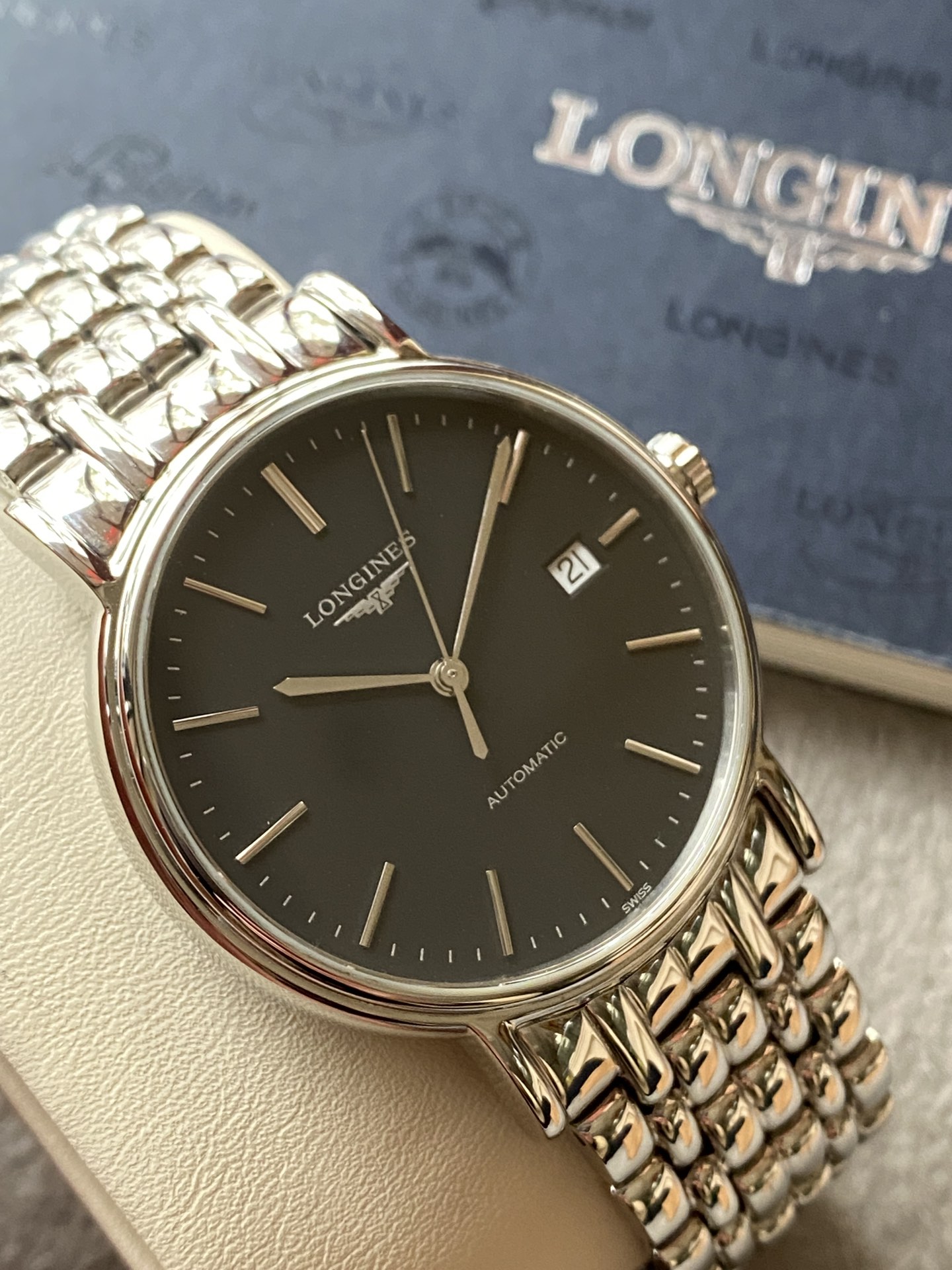 [9.8新]浪琴瑰丽手表表径38.5mm自动机械男士腕表L4.921.4.52.6