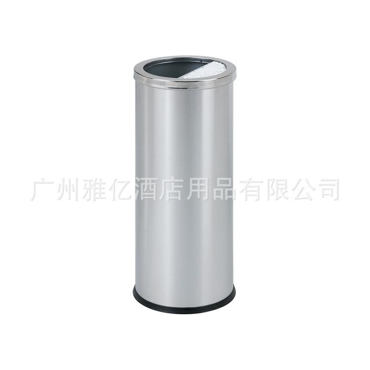 2L圆形摇盖不锈5钢垃圾商桶USQ广场场写字楼翻盖桶楼道果皮桶港式