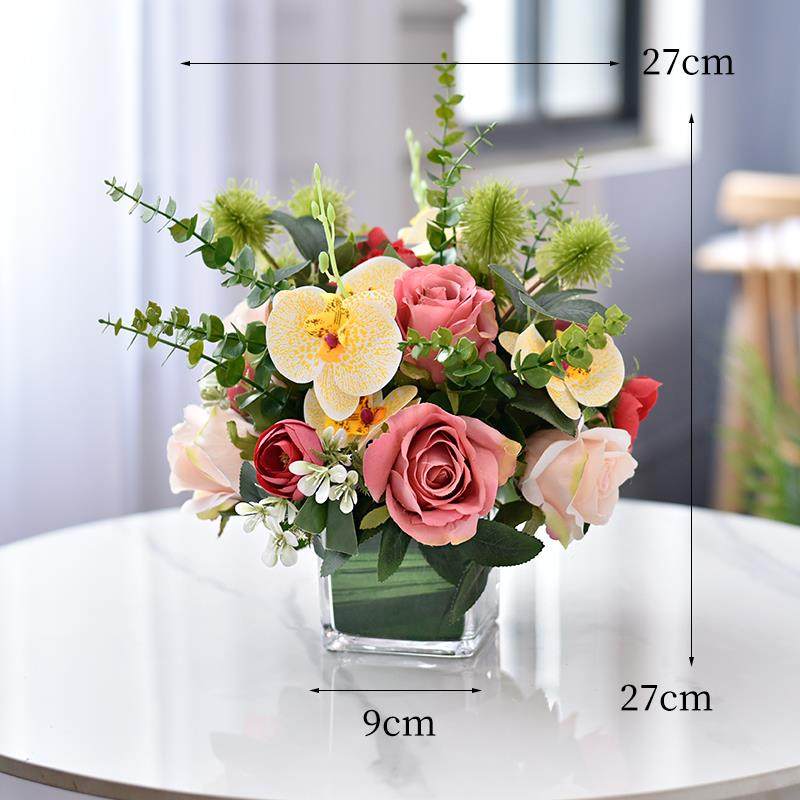 高档假花彷真花商务会议室花桌面摆件花花瓶茶几束台酒店饭厅桌花