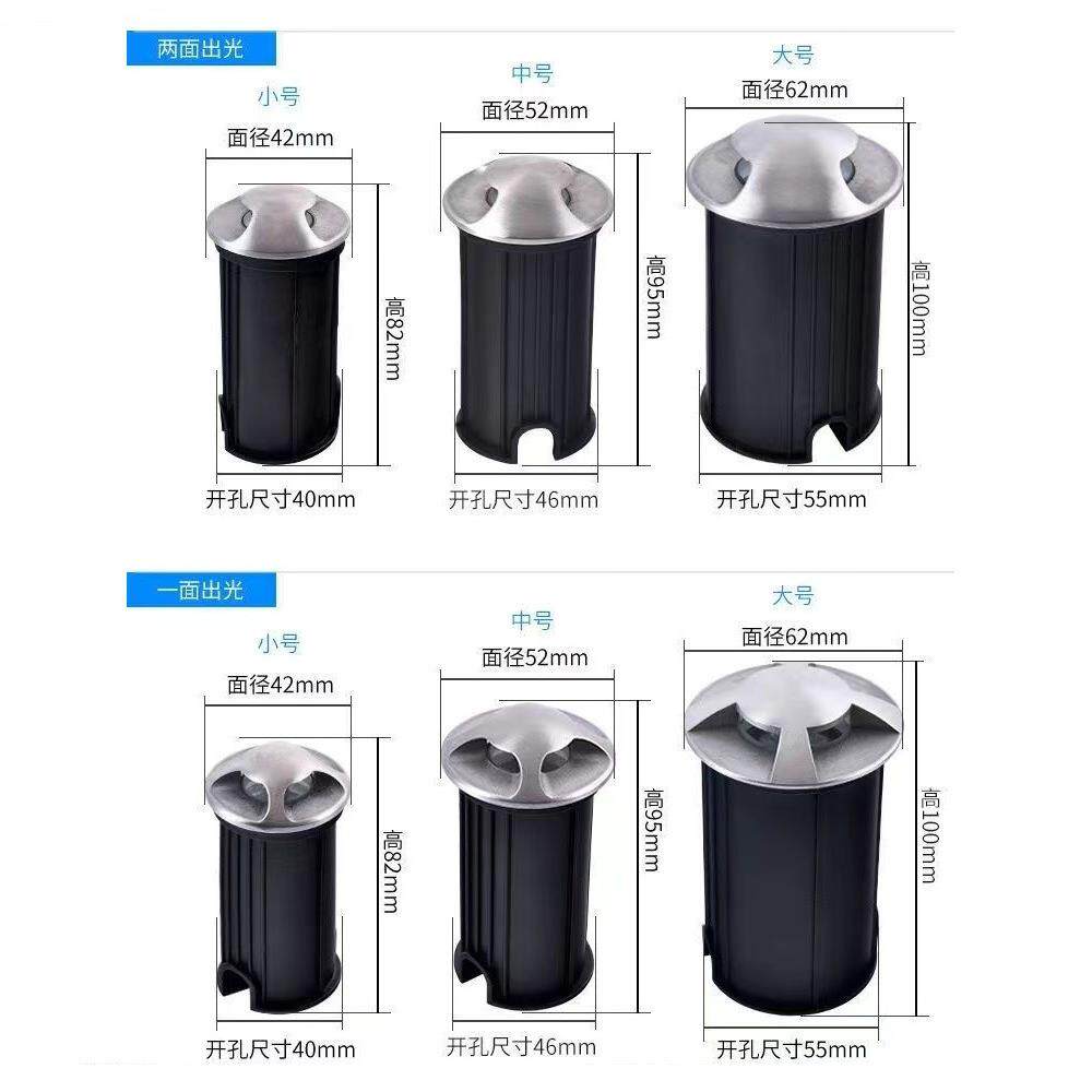直销新款地埋灯led不锈钢透光户外防水射灯嵌入式1W水下灯台阶过