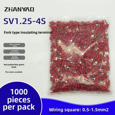 端子座Sv1.25-4S黄铜叉形u形y形绝缘端子1.5方冷压端子铜鼻