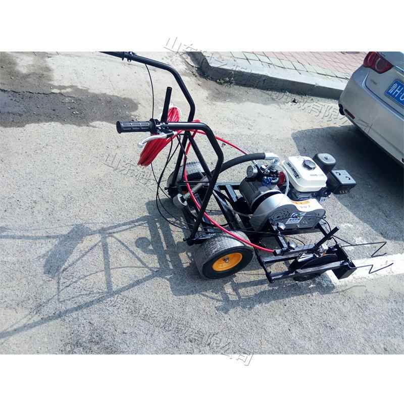 小型塑胶跑道划线机 手推式汽油动力标线车 篮球场足球场划线机