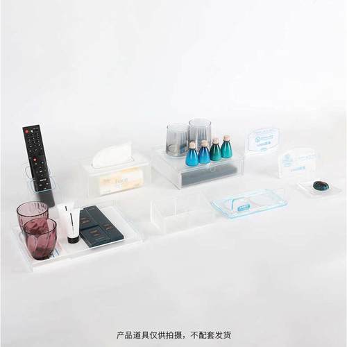 亚克力酒店牙具盒客房卫生间洗漱用品收纳盒混色易耗品收纳盒套装