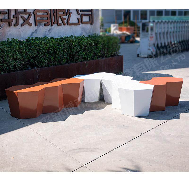 几何创意凳子室内组合座椅菱形商场广场学校公园庭院创意坐凳