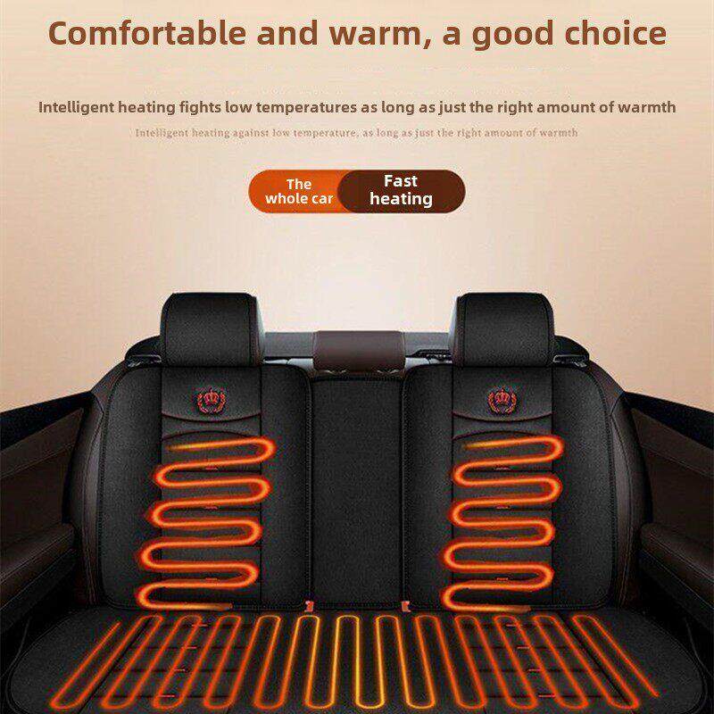 汽车五座加热坐垫后排底部背部加热车载座椅电加热改装12V24V通用