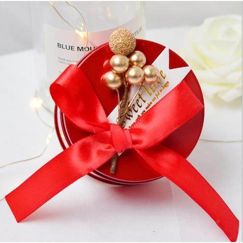 正品婚礼糖喜盒结子马口铁盒个性糖果盒包装盒圆金色伴手形礼品