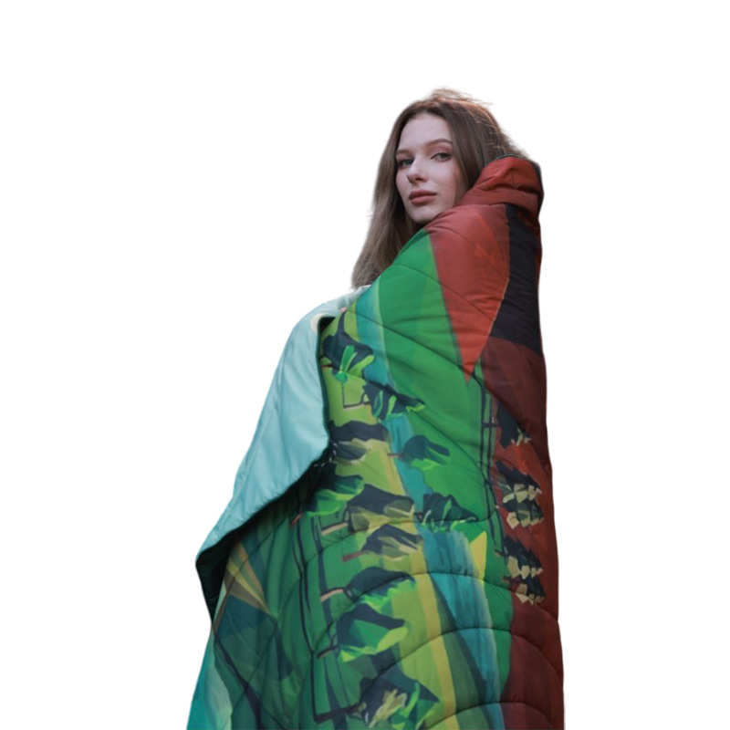 户外旅行便携简约野炊午睡家居盖毯披风野餐垫绗缝地席现货批发