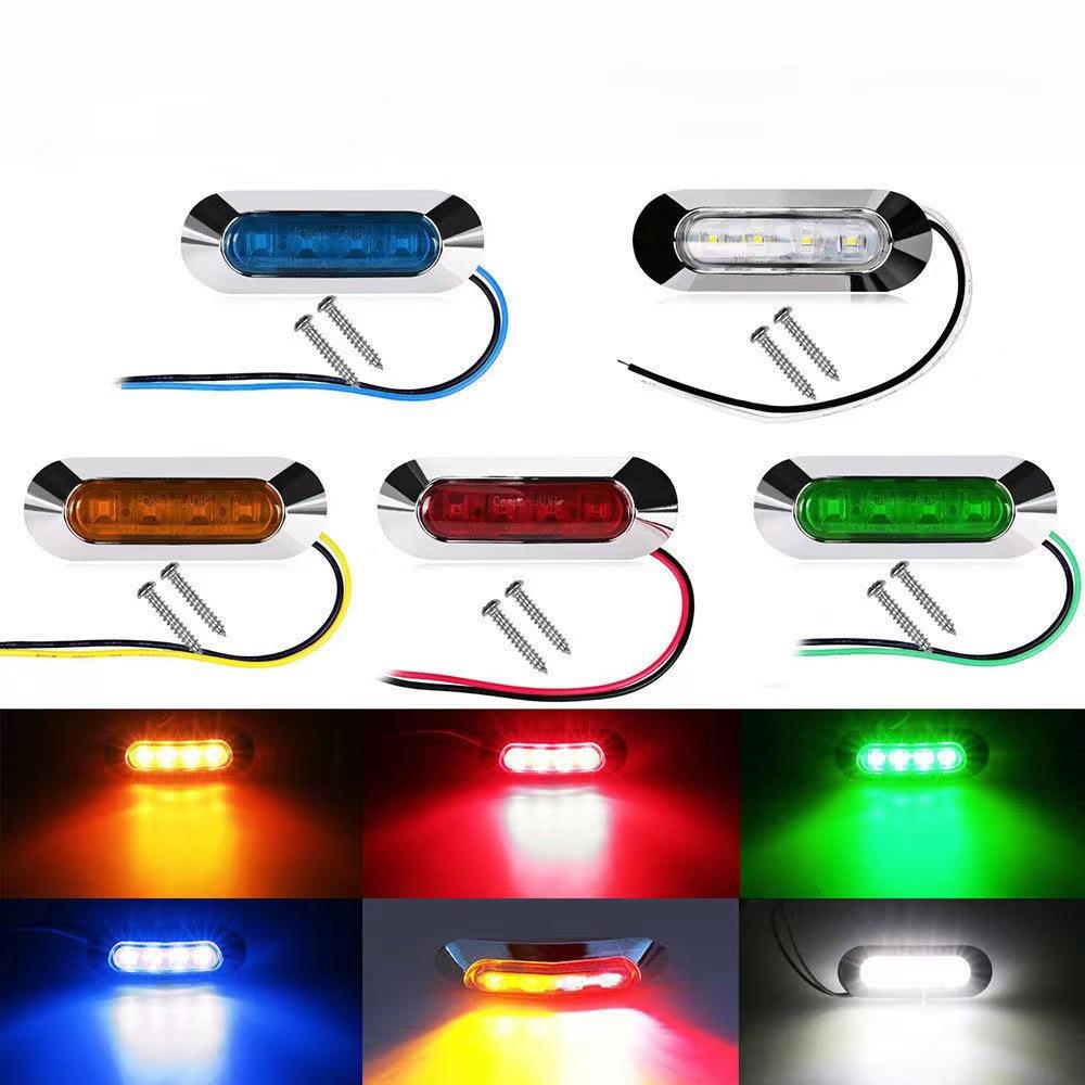 改装4LED电镀框边灯货卡车边灯12V24V导光拖车示宽灯房车刹车尾灯