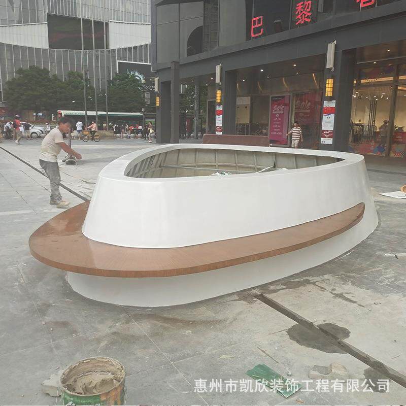 玻璃钢树池座椅商场休闲椅公园学校异型坐凳户外景观大花坛厂家