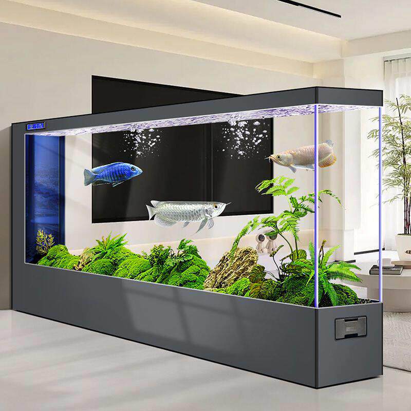 玻璃鱼缸客厅2024新款屏风隔断墙落地水族箱免换水生态金鱼缸