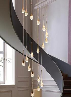 现简约极简楼代梯561吊灯创意柔光吊灯餐厅别墅旋转楼梯间长复吊