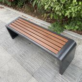 公园椅户外长椅子庭院不锈钢防腐塑木长条凳室外广场小区公共座椅