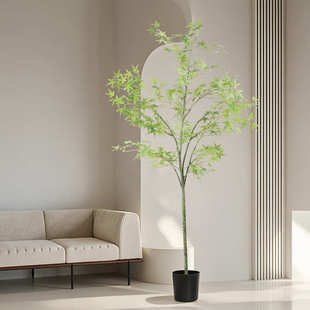 仿真绿植 仿真绿枫树假树盆栽 高端轻奢室内客厅装饰摆件仿生植物