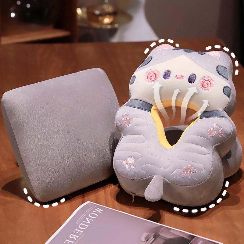 办公室午睡枕抱抱猫泡沫粒子变形乳胶趴睡枕办公室午休神器趴趴枕