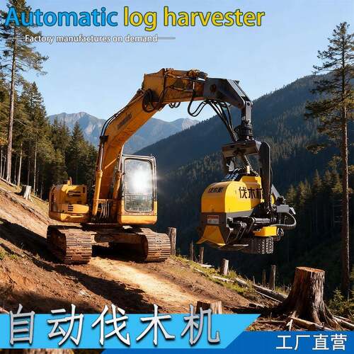全自动伐木机挖机通用砍伐树木切割机林场挖掘机配套智能砍树机