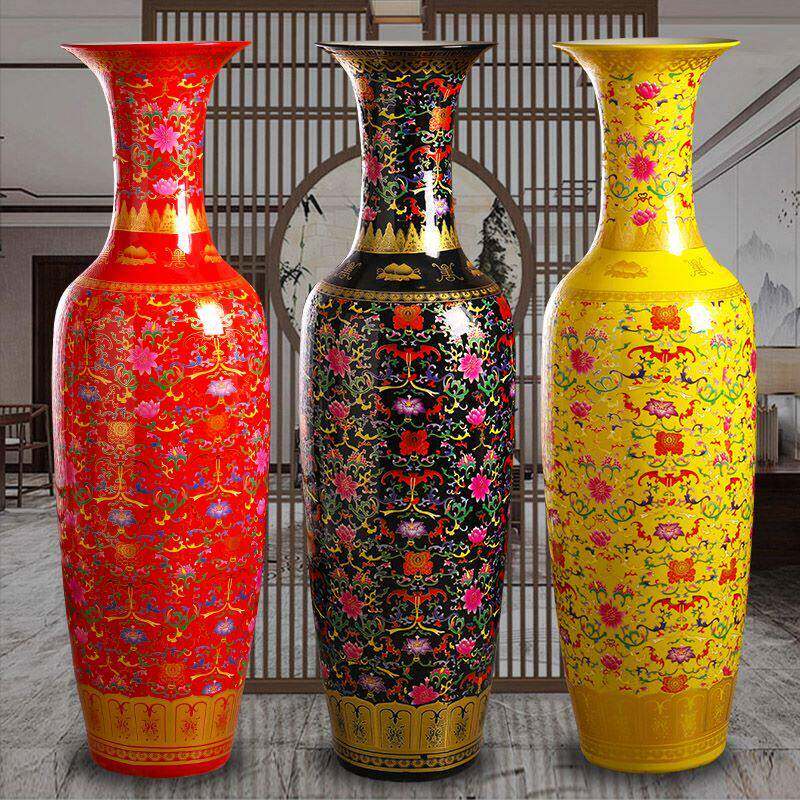 景德镇陶瓷器落地大花瓶家居客厅电视柜装饰品中式摆件公司开 业