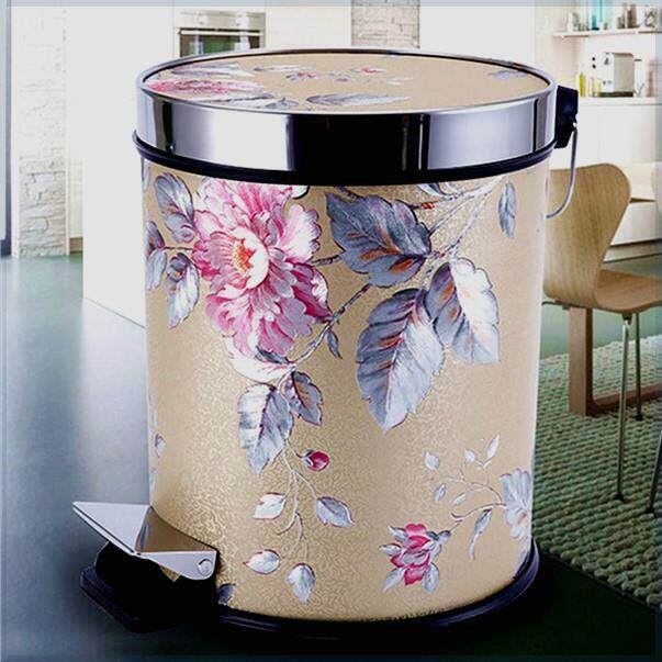 欧式带盖创意不锈钢脚踏式家用厨房纸篓客厅卫生间脚踩大号垃圾桶