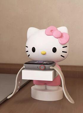 新居玄关现代创意软装落地HelloKitty猫咪客厅电视柜高档收纳摆件