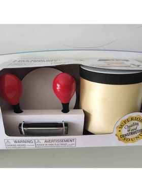 正品EADY ACE外贸木质子亲早教奥R尔夫教具 打击乐器 鼓铃双面鼓