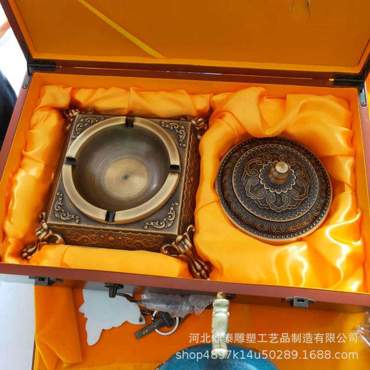 复古欧式青古铜仿古花瓶茶具摆设 纯铜铸造铜毛笔茶具工艺品摆件