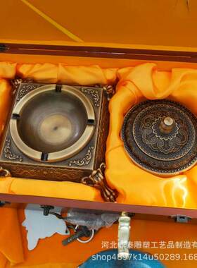 复古欧式青古铜仿古花瓶茶具摆设 纯铜铸造铜毛笔茶具工艺品摆件
