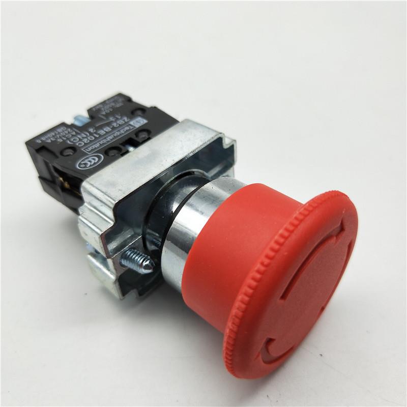 22MM孔径XB2-BS542蘑菇头紧急停止自锁按钮开关ZB2-BE102C一常闭