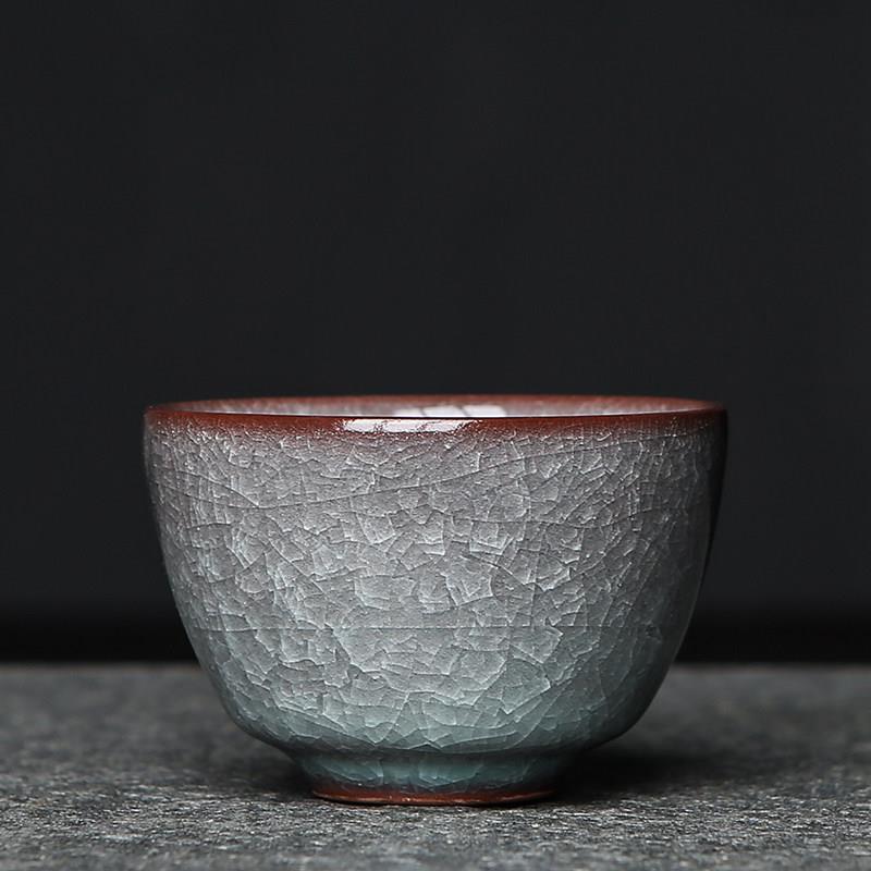 手工主人杯单杯男士个人品茗杯陶瓷女茶盏青瓷哥窑冰裂纹功夫茶杯